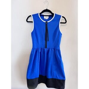 Kate Spade Dive Right In Ocean Blue Black White Scuba Dress Pockets Size 0/s-m